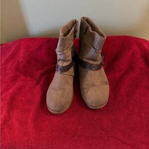 Pop Taupe Ankle Boots with Strap Detail